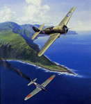 "Hawk of Haleiwa, December 7, 1941" - Jack Fellows - P-36 Hawk Art